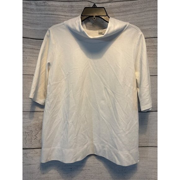 Hobbs White 3/4 Sleeve Turtleneck Top Size L - Picture 1 of 4